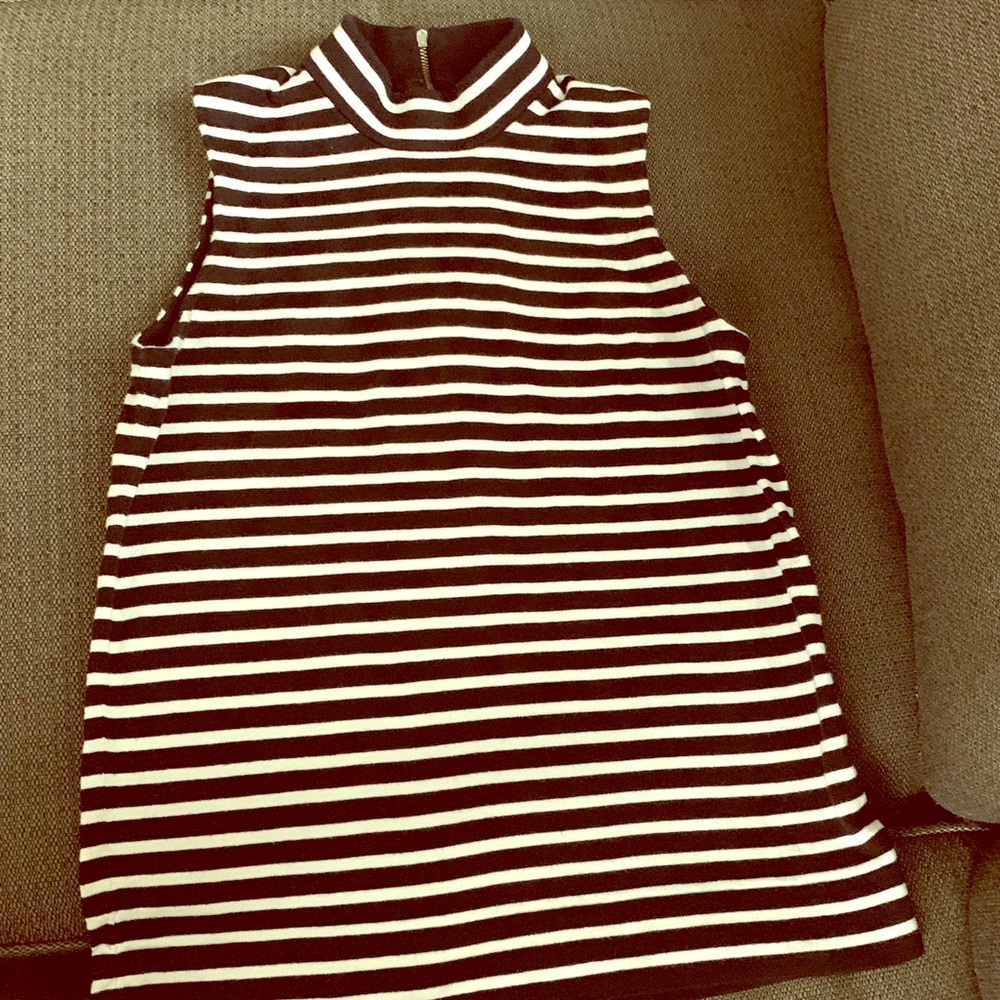 J. Crew Mock Neck Striped Tank Top, Small